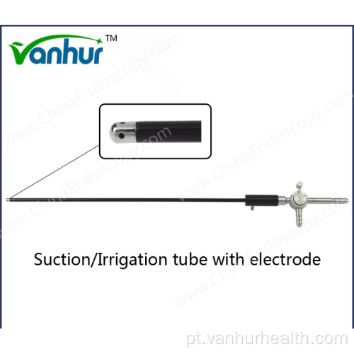 Tubo de irrigação por sucção laparoscópica com eletrodo
